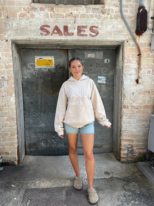 Trust in God tan hoodie